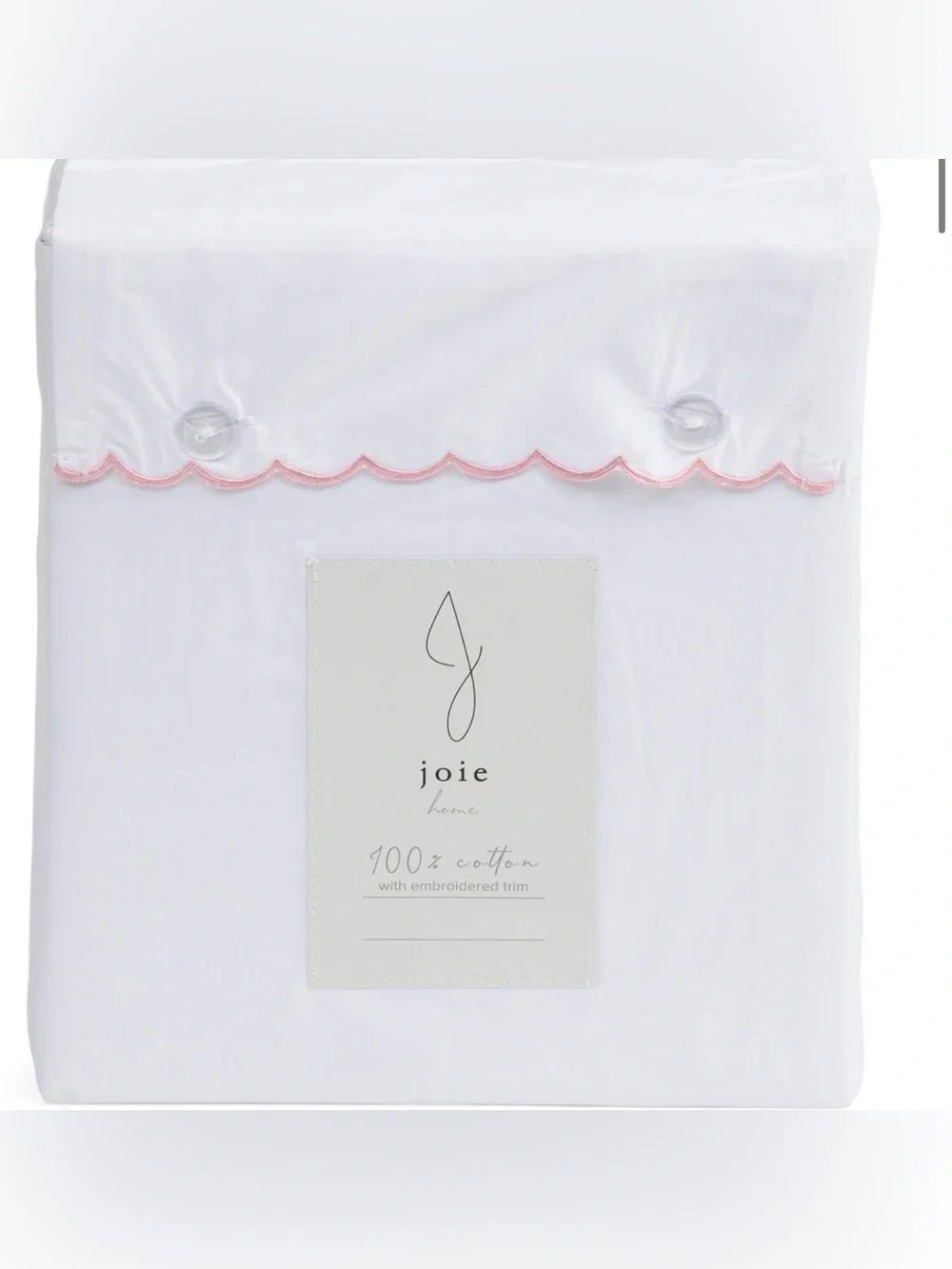 Joie Blush Embroidered Scallop Hem Cotton Sheet Set - KING size